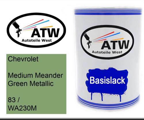 Chevrolet, Medium Meander Green Metallic, 83 / WA230M: 500ml Lackdose, von ATW Autoteile West.